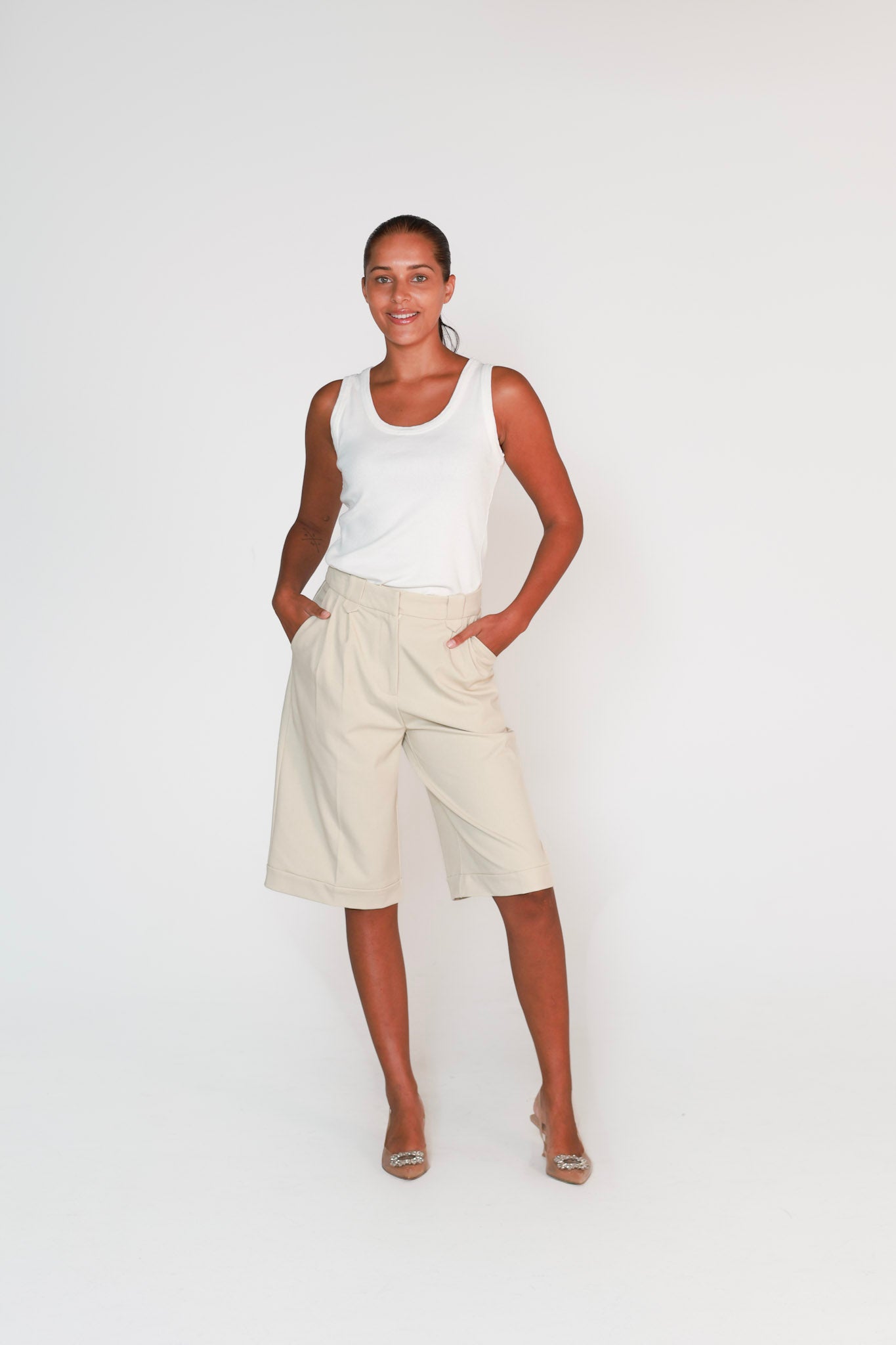 Korte broek - beige